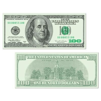 Beistle 55100 Big Bucks $100 Bill Cutout 7.5" X 17.5"