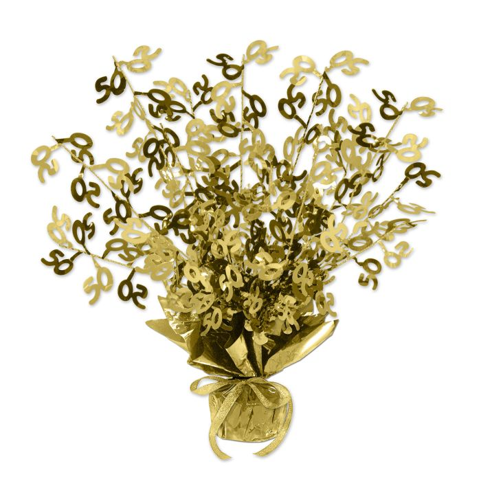 Beistle 15" Gold "50" Gleam N Burst Centerpiece (54280-GD)
