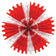 Beistle 25" Red and White Tissue Fan