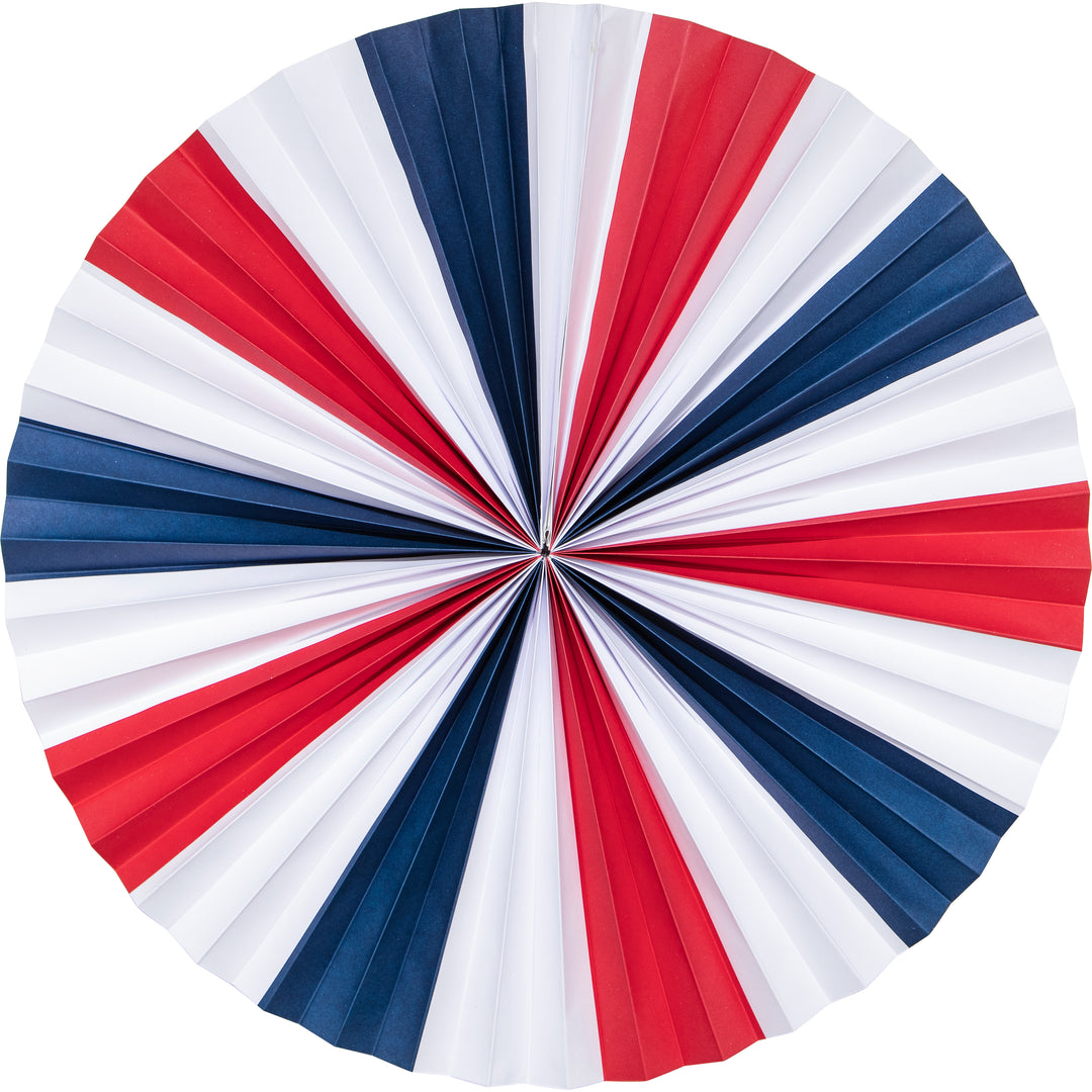 Creative Converting 8", 12", and 16" Red, White and Blue Patriotic Fan