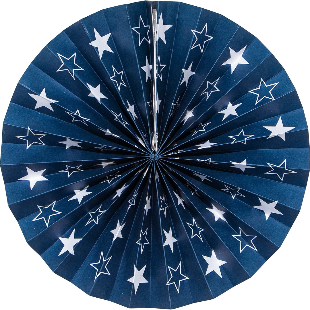 Creative Converting 8", 12", and 16" Red, White and Blue Patriotic Fan
