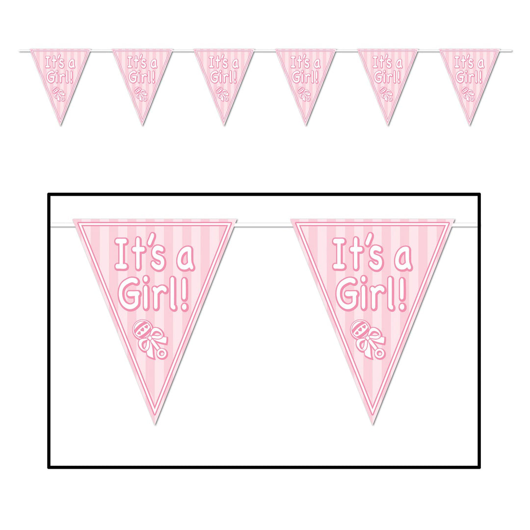 11" x 12' "It's A Girl" Pennant Banner (57447)