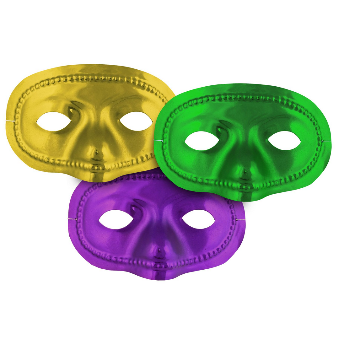 Beistle 50144-GGP Metallic Mardi Gras Half Mask
