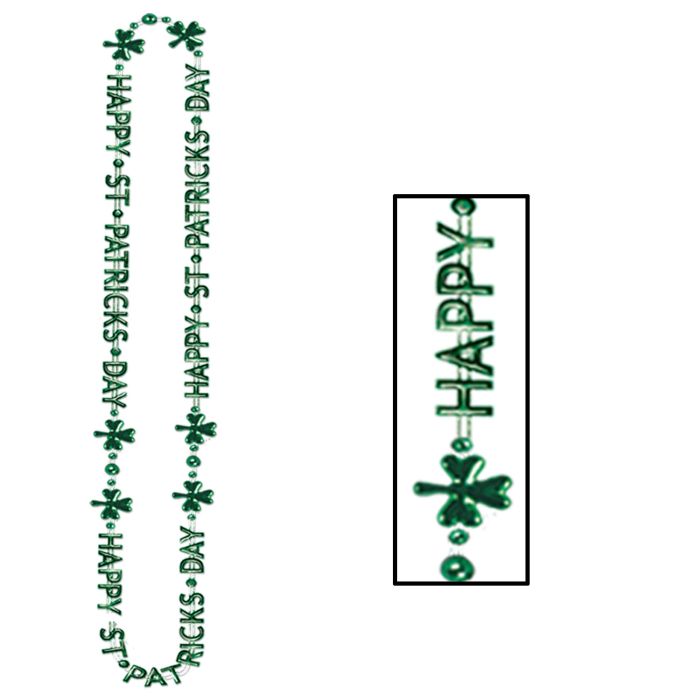 Beistle 30596 Happy St Patrick's Day 36" Beads-of-Expression Necklace