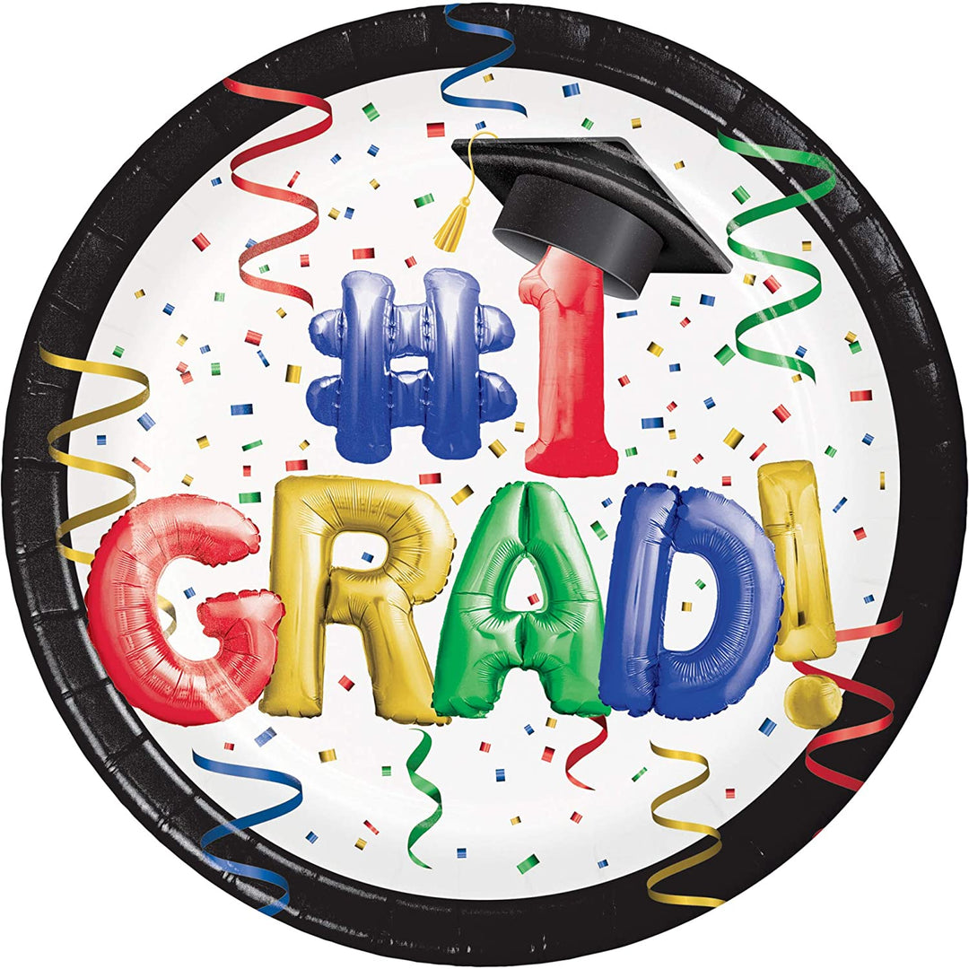 Creative Converting 335381 #1 Grad 7" Plate