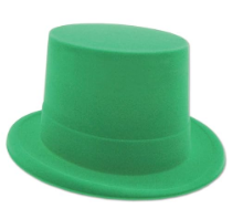 Beistle 33737 Green Plastic Velour Top Hat