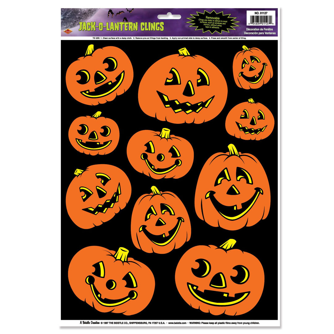 Beistle 01127 Jack-O-Lantern Clings