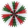 Beistle 25" Red, White and Green Tissue Fan