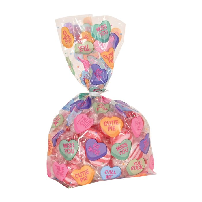 Beistle Candy Heart 70020 Cello Bags 4" x 9" x 2" - 25 Count