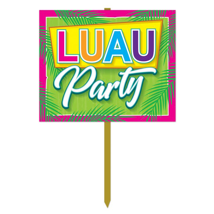 Beistle 53824 12" x 15" Luau Party Yard Sign