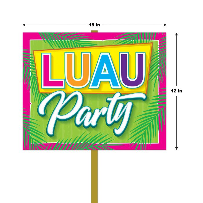 Beistle 53824 12" x 15" Luau Party Yard Sign