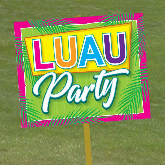 Beistle 53824 12" x 15" Luau Party Yard Sign