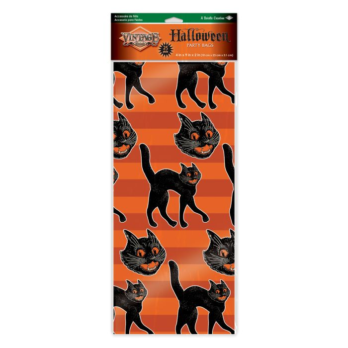 Beistle 00857 Vintage Halloween Cello Bags 4" x 9" x 2" - 25 Count