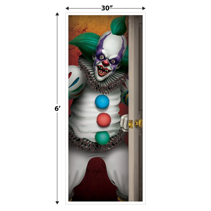 Beistle 00494 6' x 30" Creepy Clown Door Cover