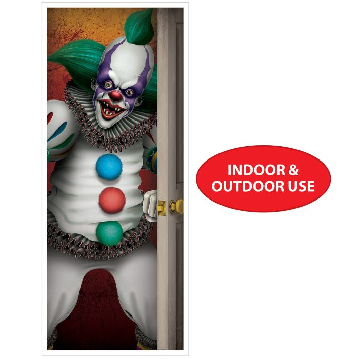 Beistle 00494 6' x 30" Creepy Clown Door Cover