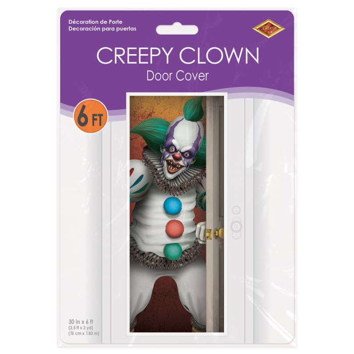 Beistle 00494 6' x 30" Creepy Clown Door Cover