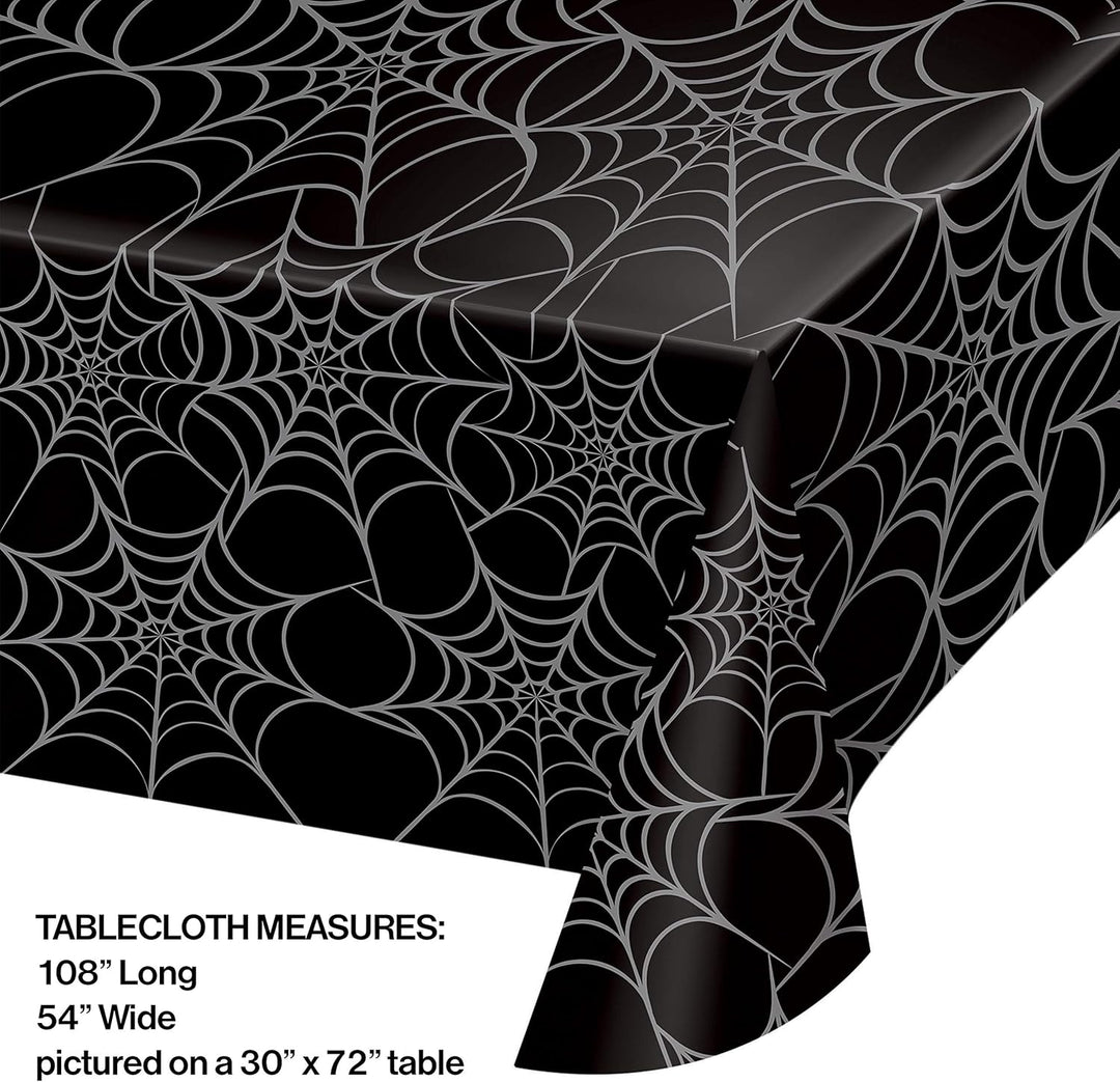 Creative Converting 54" X 108" Halloween Metallic Webs Plastic Table Covers