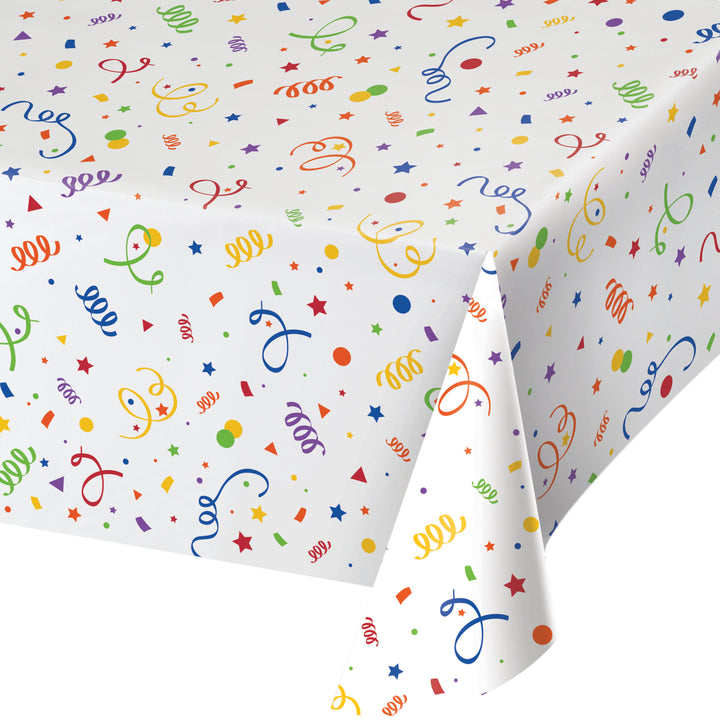 Creative Converting 346630 54" x 108" Confetti Plastic Table Cover