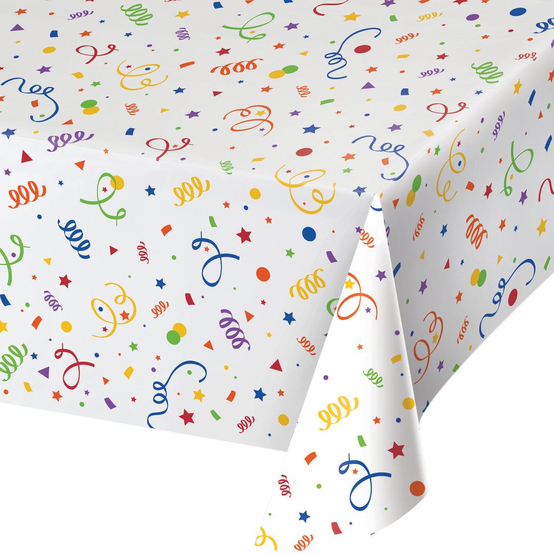Creative Converting 346630 54x108 Confetti Plastic Table Cover