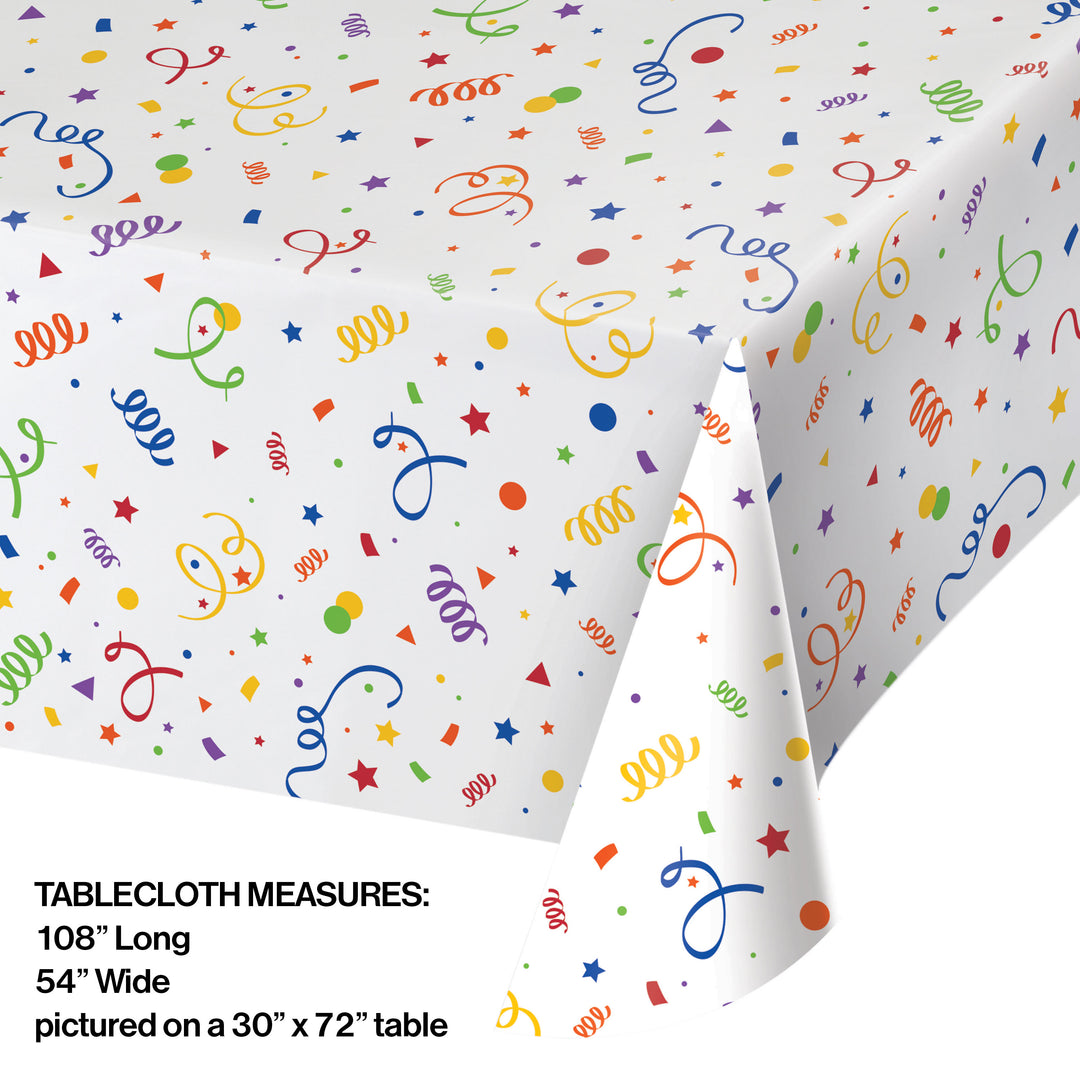 Creative Converting 346630 54" x 108" Confetti Plastic Table Cover
