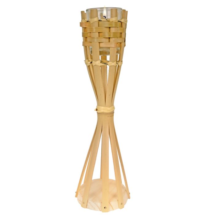 Beistle 50840 11.5" Tabletop Bamboo Torch with Candle