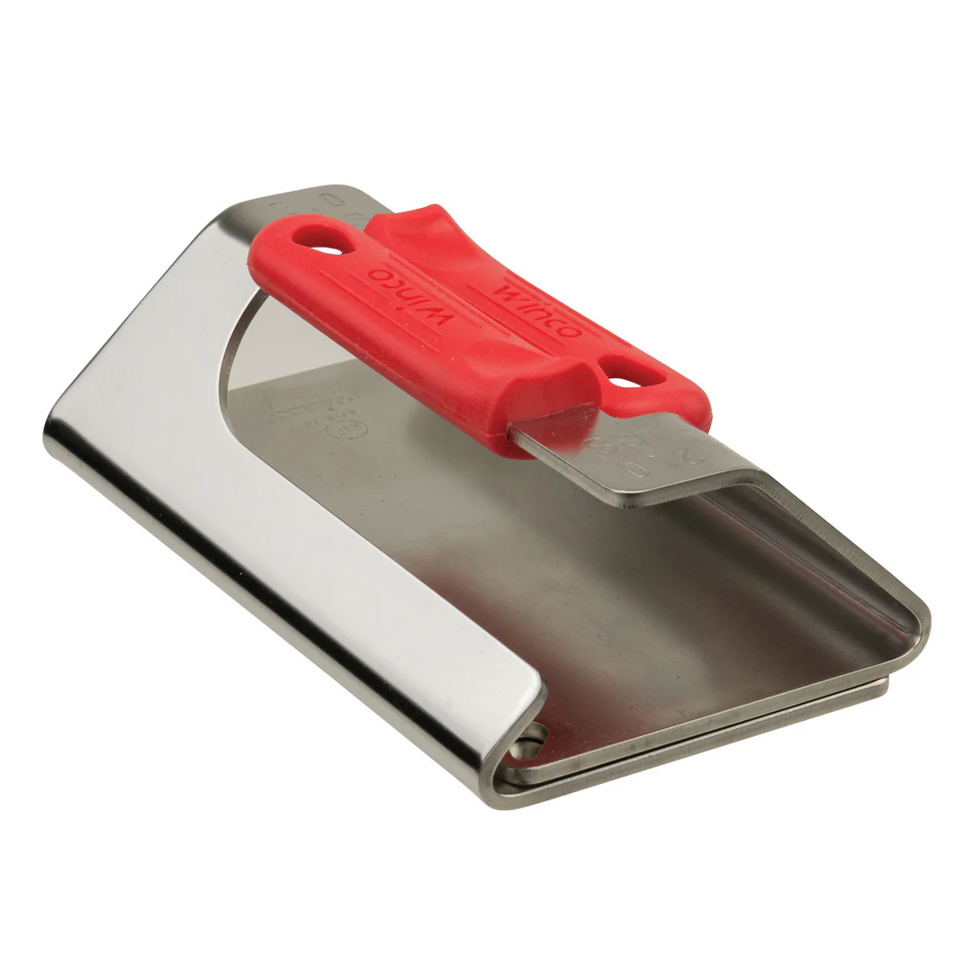 Winco SWS-74 SS Steak Weight With Red Silicon Handle