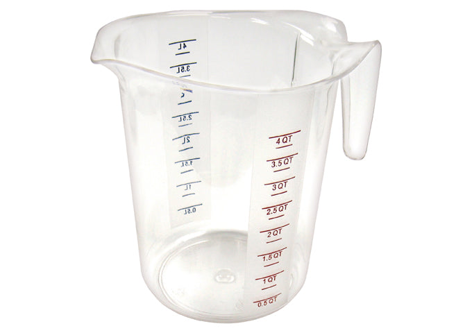 Winco PMCP-400 4 Quart Polycarbonate Measuring Cup with Color Graduations