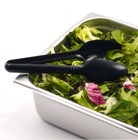 Winco CVST-9K 9" Black Curv Serving Tongs