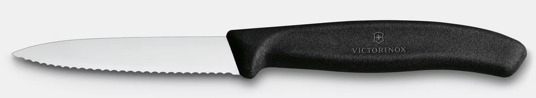 Victorinox 6.7633 3.25" Paring Serrated Knife Black Handle