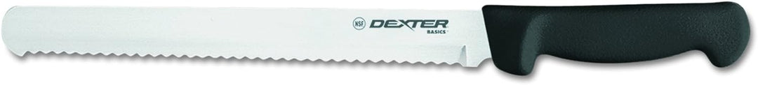 Dexter Russell P94804 Basics 10" Scalloped Slicer Black Handle