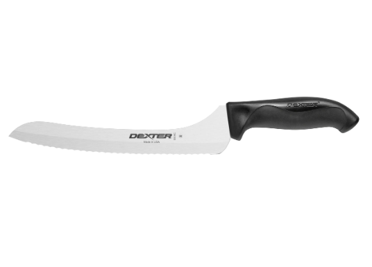 Dexter 360 S360-9SC-PCP 9" Black Handle Scalloped Offset Slicer