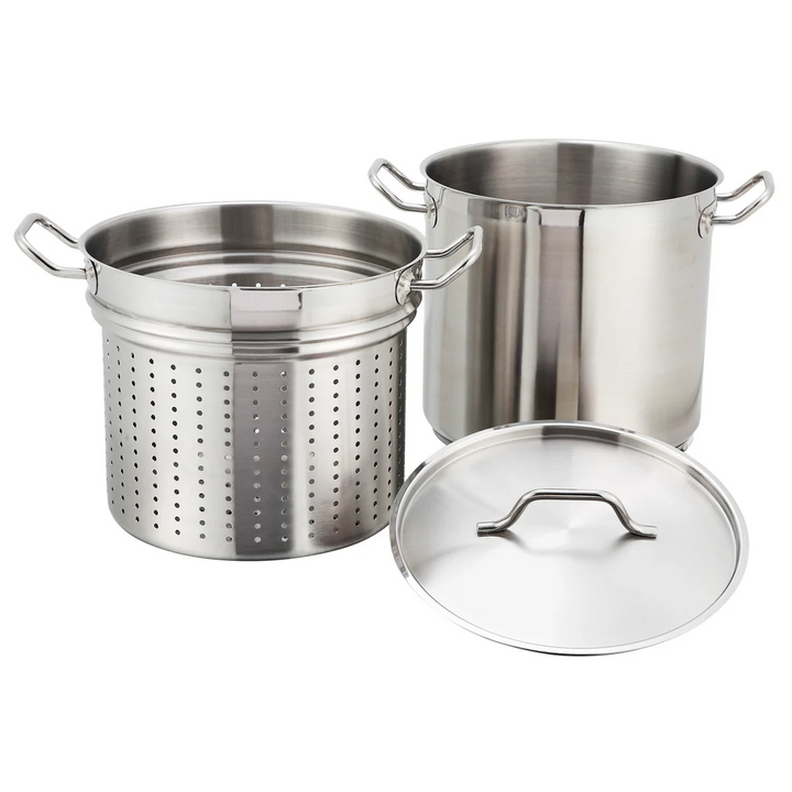 Winco SSDB-12S Stainless Steel Steamer / Pasta Cooker 12 qt