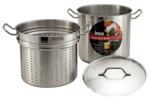 Winco SSDB-12S Stainless Steel Steamer / Pasta Cooker 12 qt