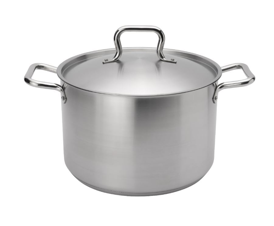 Browne Foodservice 5733908 Stainless Steel Stock Pot with Lid 8 Qt