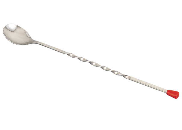 Browne Foodservice 57501 11" Stainless Steel Bar Spoon with Red Knob