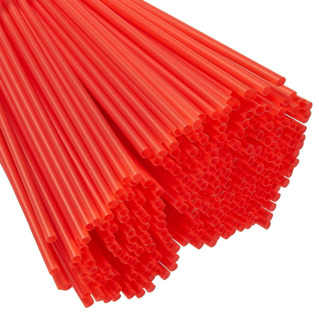 5.25" Red Unwrapped Plastic Cocktail Stirrers