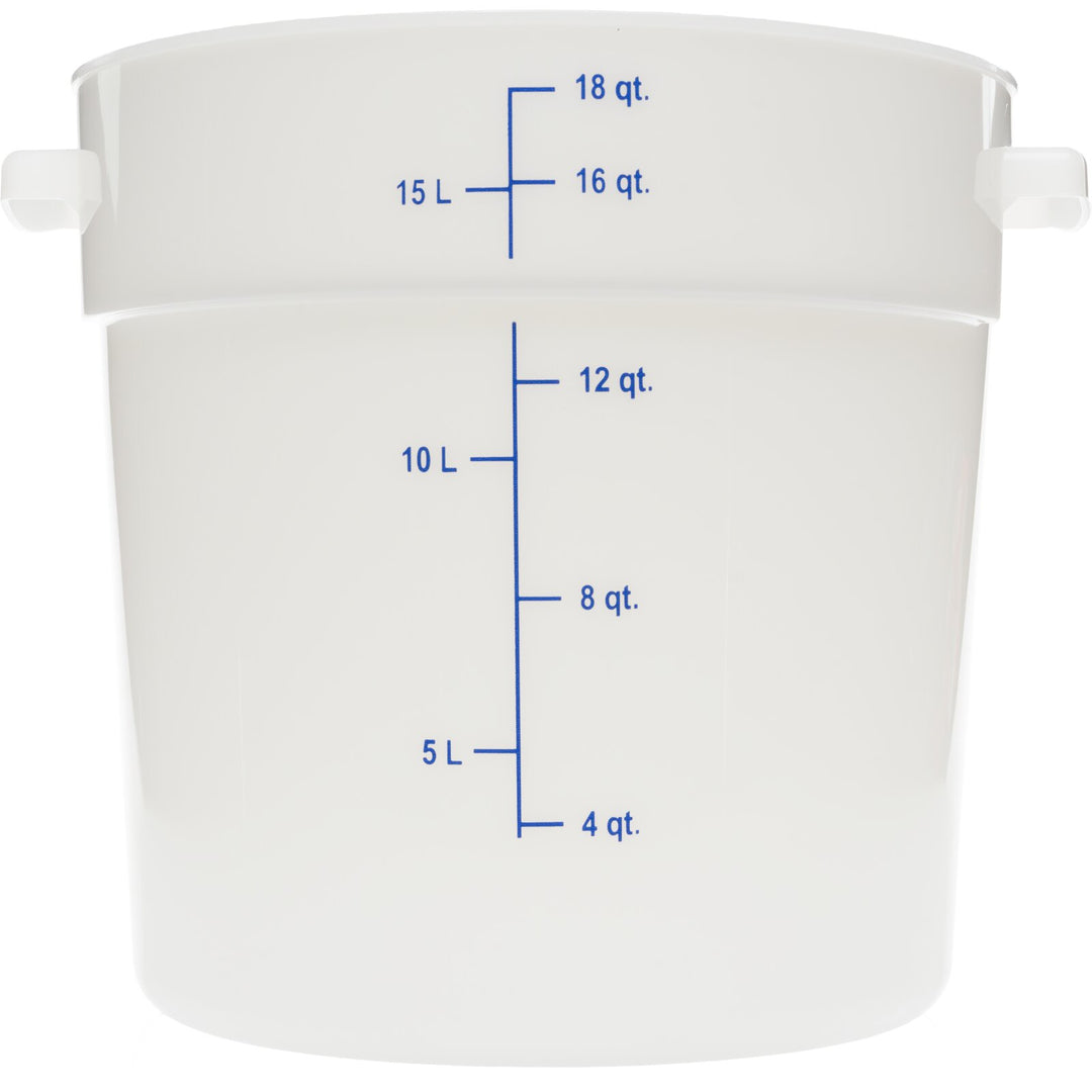 Carlisle StorPlus 1097802 18 qt Round White Food Storage Container
