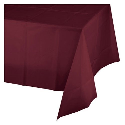 Creative Converting 54" X 108" Burgundy Plastic Table Covers