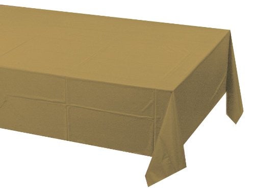 Creative Converting 54" X 108" Gold Plastic Table Covers