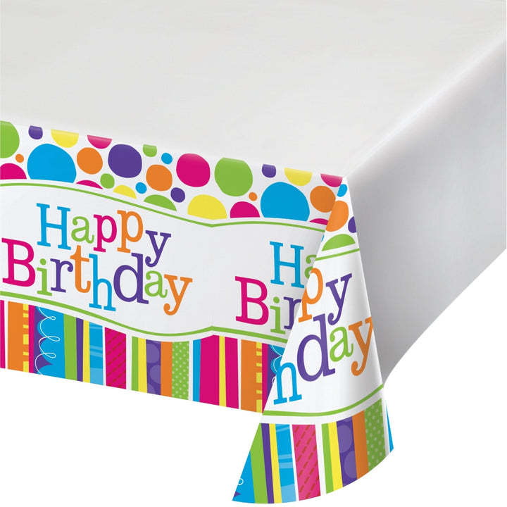 54" X 108" Happy Birthday Plastic Table Covers