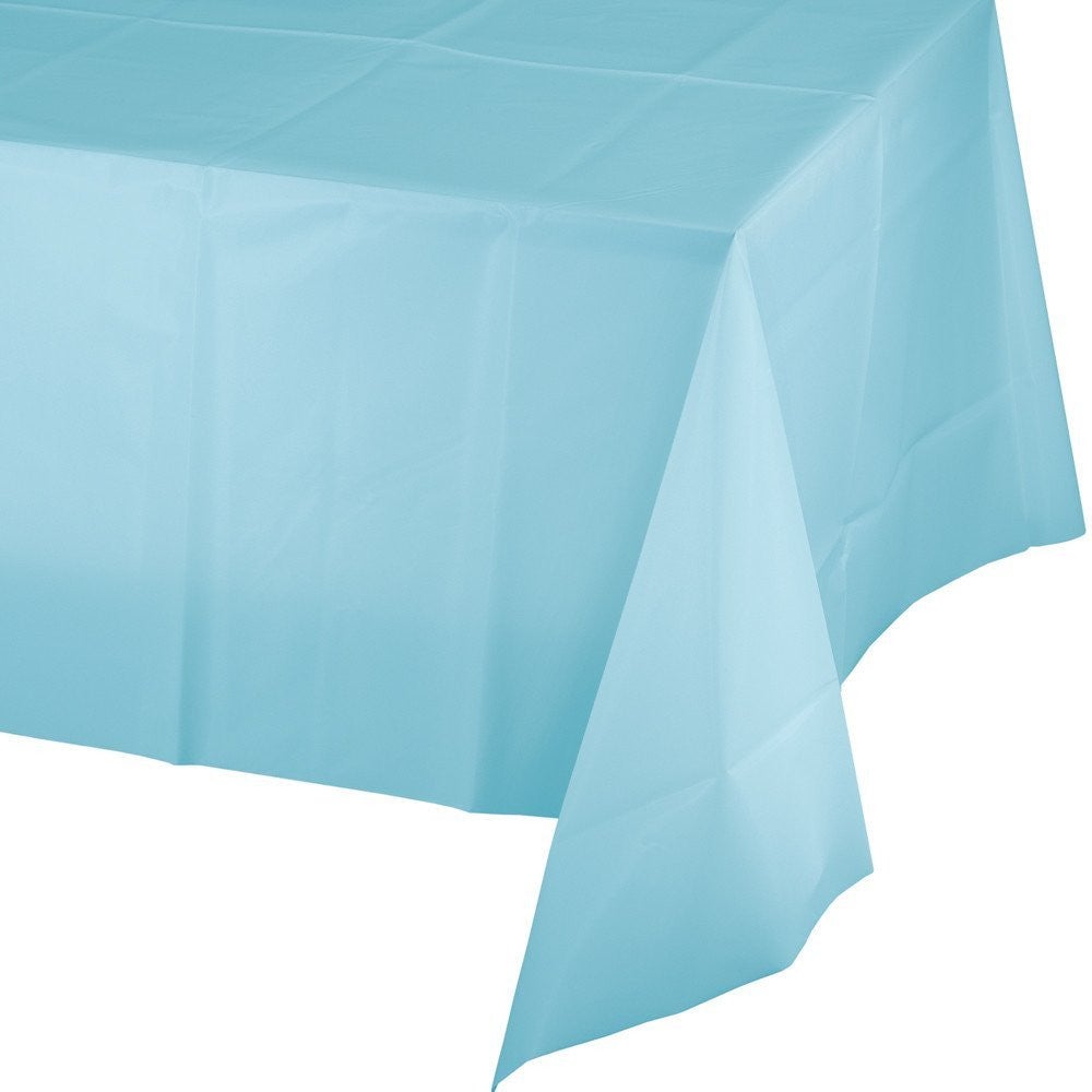 54" X 108" Light Blue Plastic Table Covers