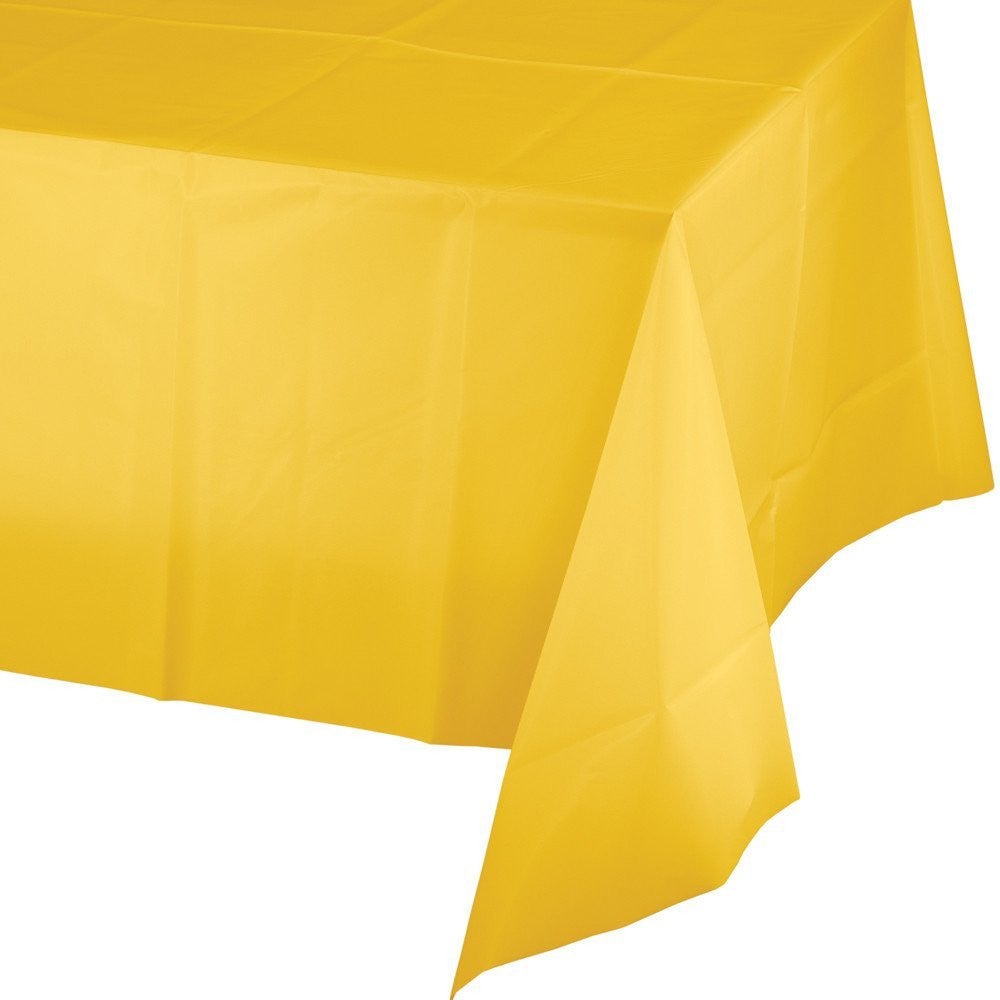 Creative Converting 54" X 108" School Bus Yellow Plastic Table Covers
