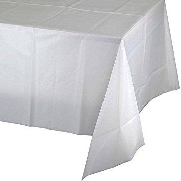 Creative Converting 54" X 108" White Plastic Table Covers