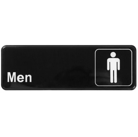 Winco SGN-311 9" x 3" "Men" Sign
