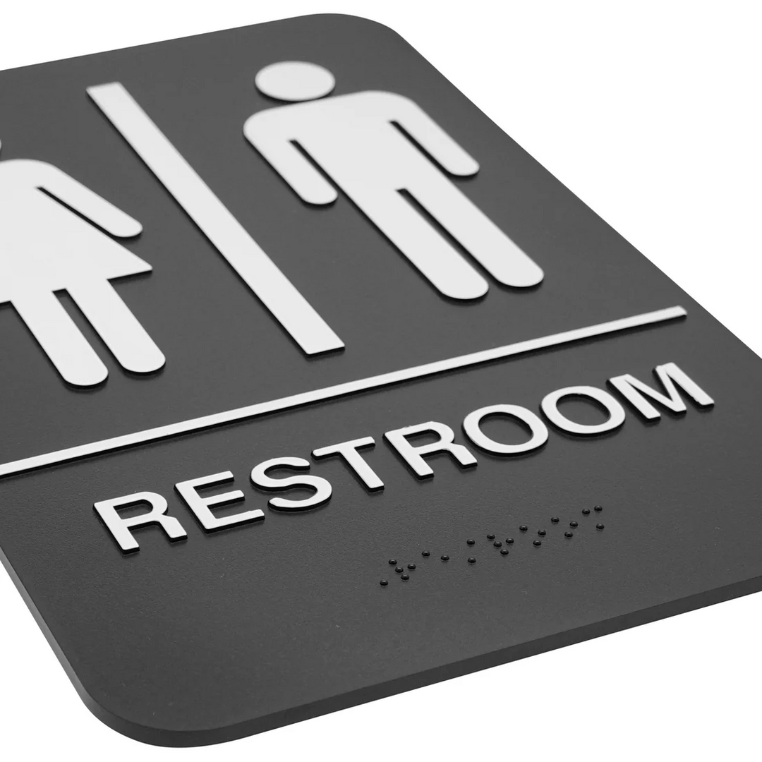 Winco SGNB-603 Restroom Sign 6" x 9"
