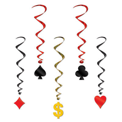 Beistle 57875 Playing Card "Suit" Whirls 5 Count