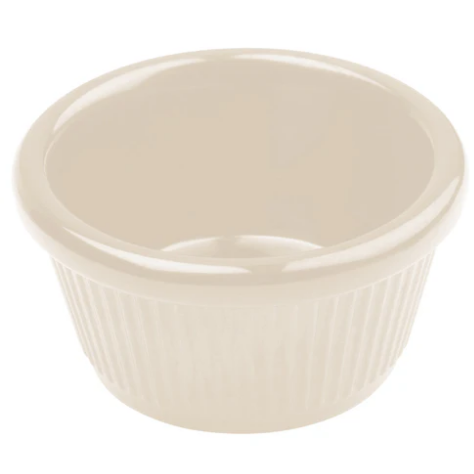 Winco RFM-2B 2 oz Melamine Fluted Side Bone Ramekin