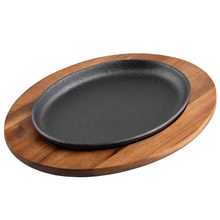 Tablecraft 10764 Acacia Wood Underliner for Cast Iron Oval Skillet