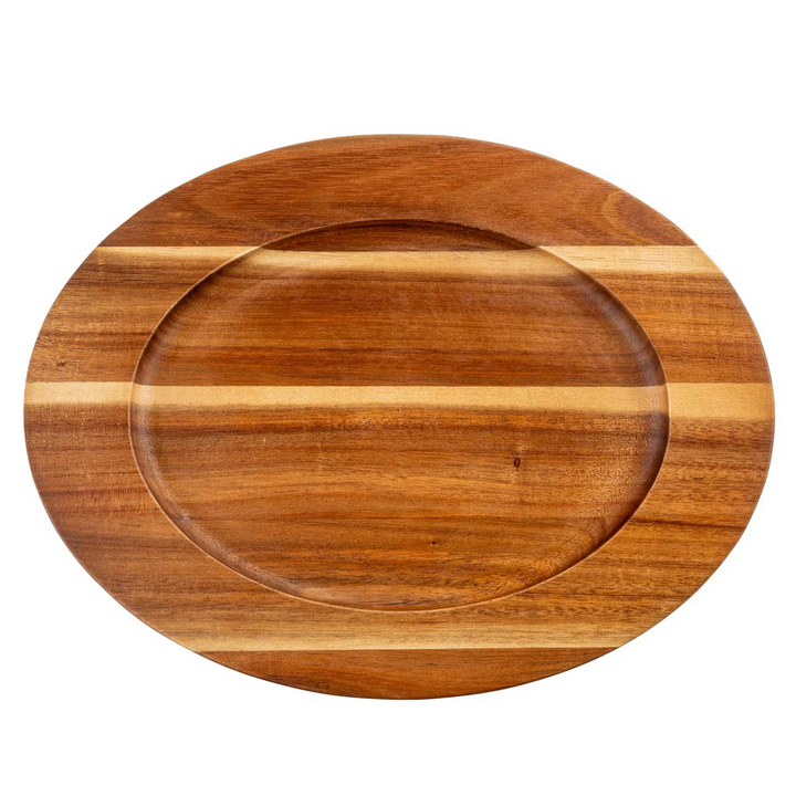 Tablecraft 10764 Acacia Wood Underliner for Cast Iron Oval Skillet