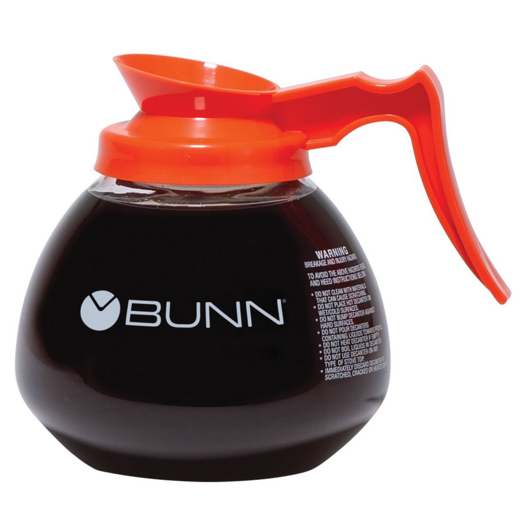 Bunn 64 oz Orange Handle Glass Decanter